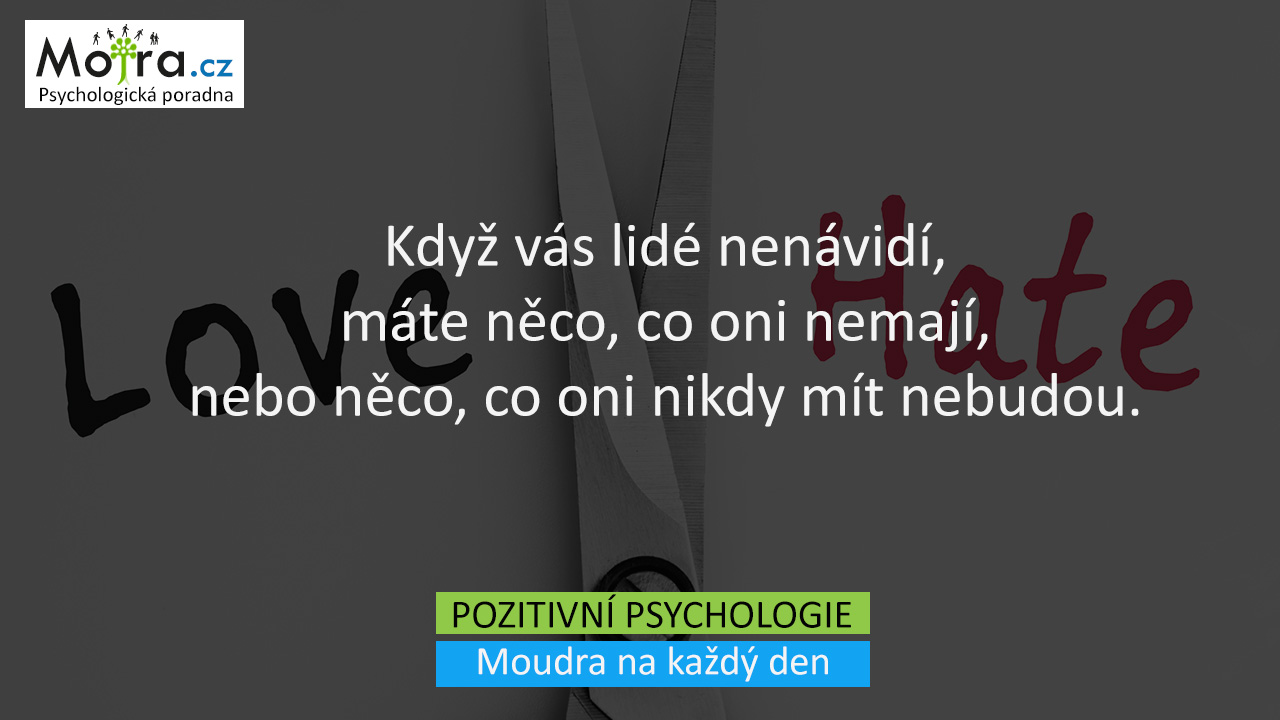 Když vás lidé nenávidí, máte něco, co oni nemají, nebo něco co oni nikdy mít nebudou.